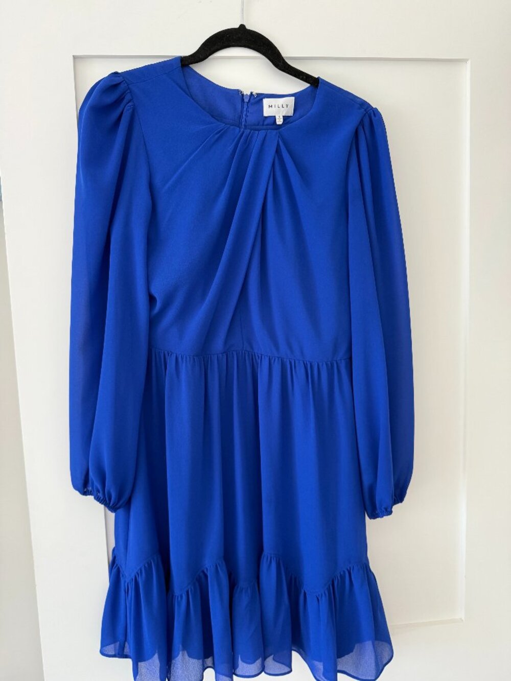 MILLY Cobalt Blue above knee dress with long Sleeves (Size US8)